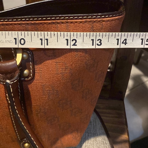 Dooney & Bourke Pumpkin Burnt Orange Monogram Canvas Small Tote,New without tags - Picture 3 of 15